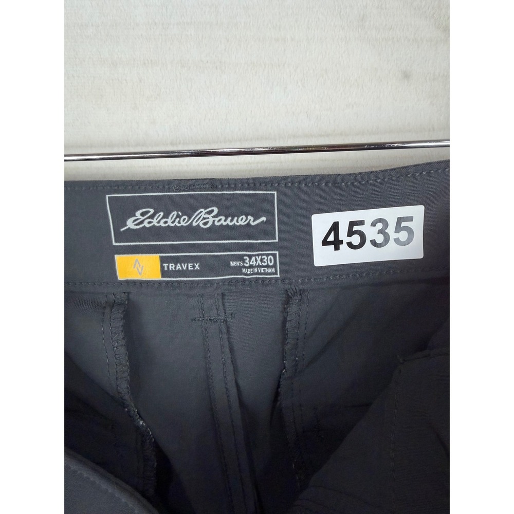 Eddie Bauer Travex Pants Mens 34x30 Dark Gray Hiking Travel Lightweight Outdoor - Picture 3 of 6